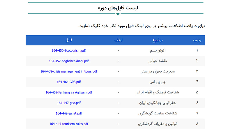 سامانه فراگیران موسسه گردشگری آوای فطرت